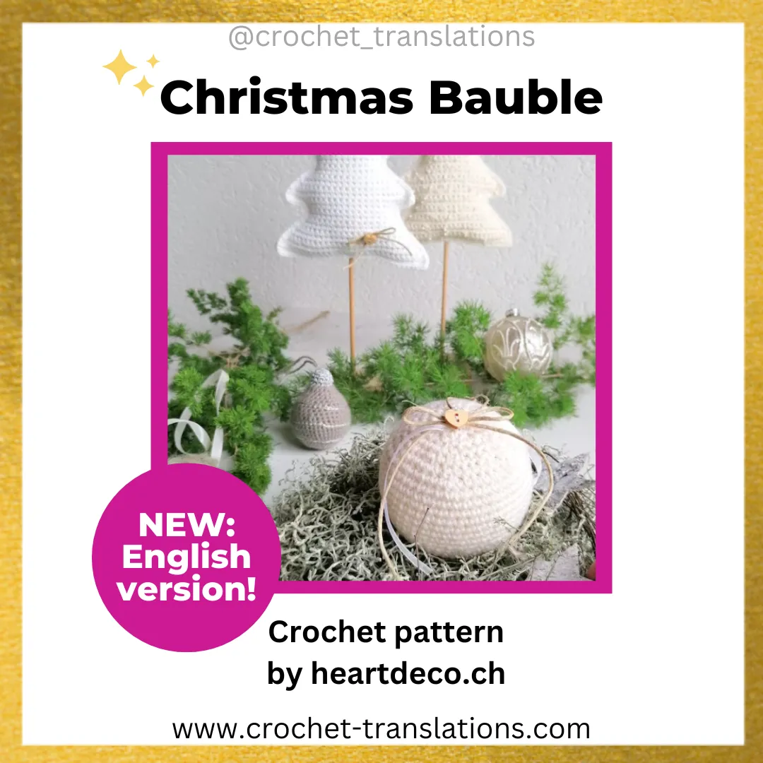 An image showing the Christmas Bauble crochet pattern by Heartdeco.