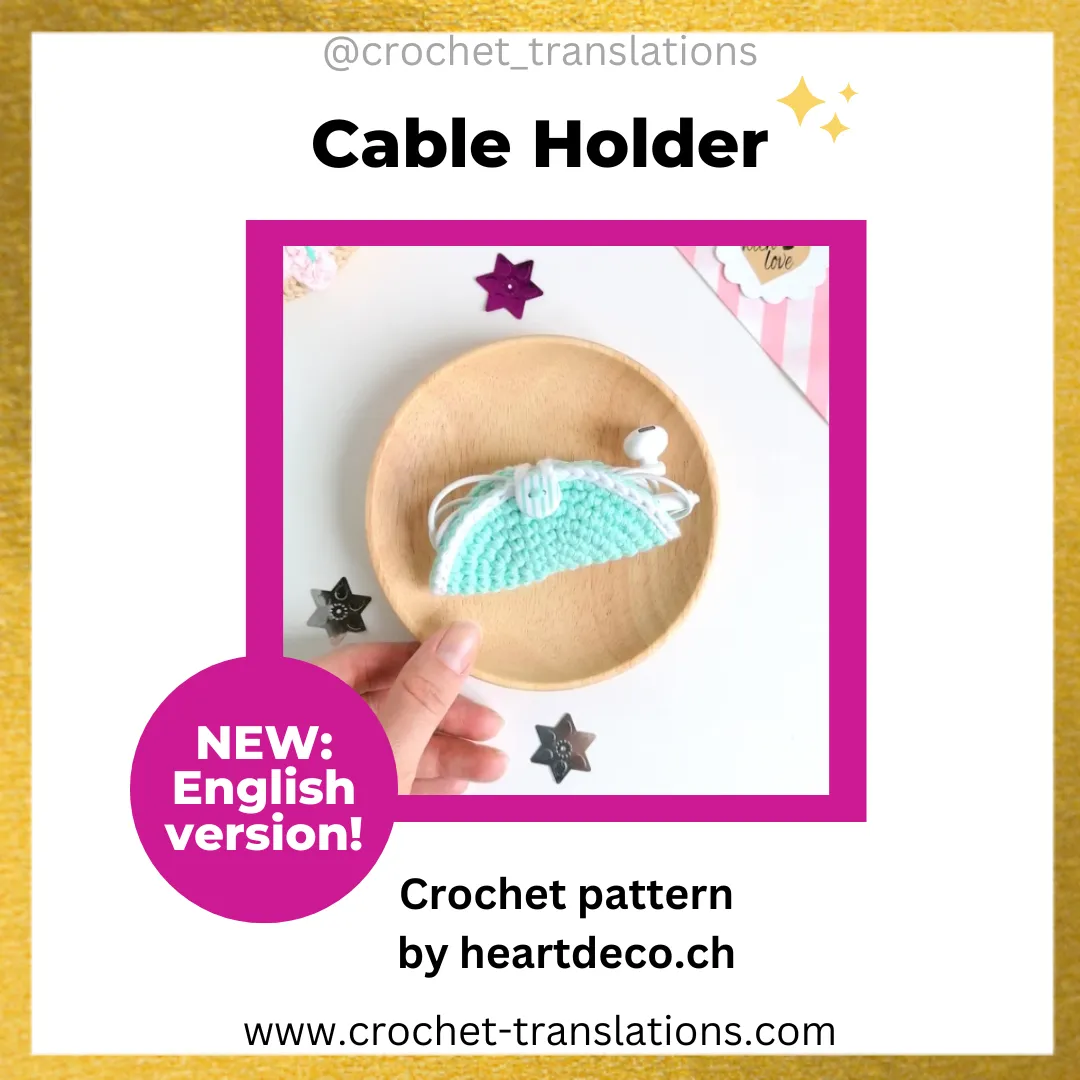 An image showing the Cable Holder crochet pattern by Heartdeco.