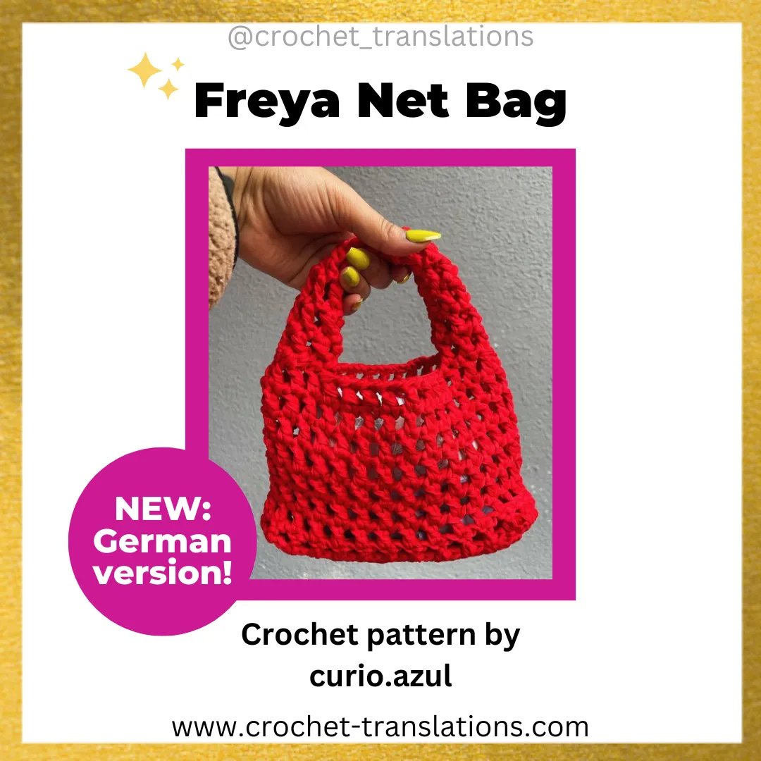 An image showing the Freya Netztasche crochet pattern by Curio Azul.