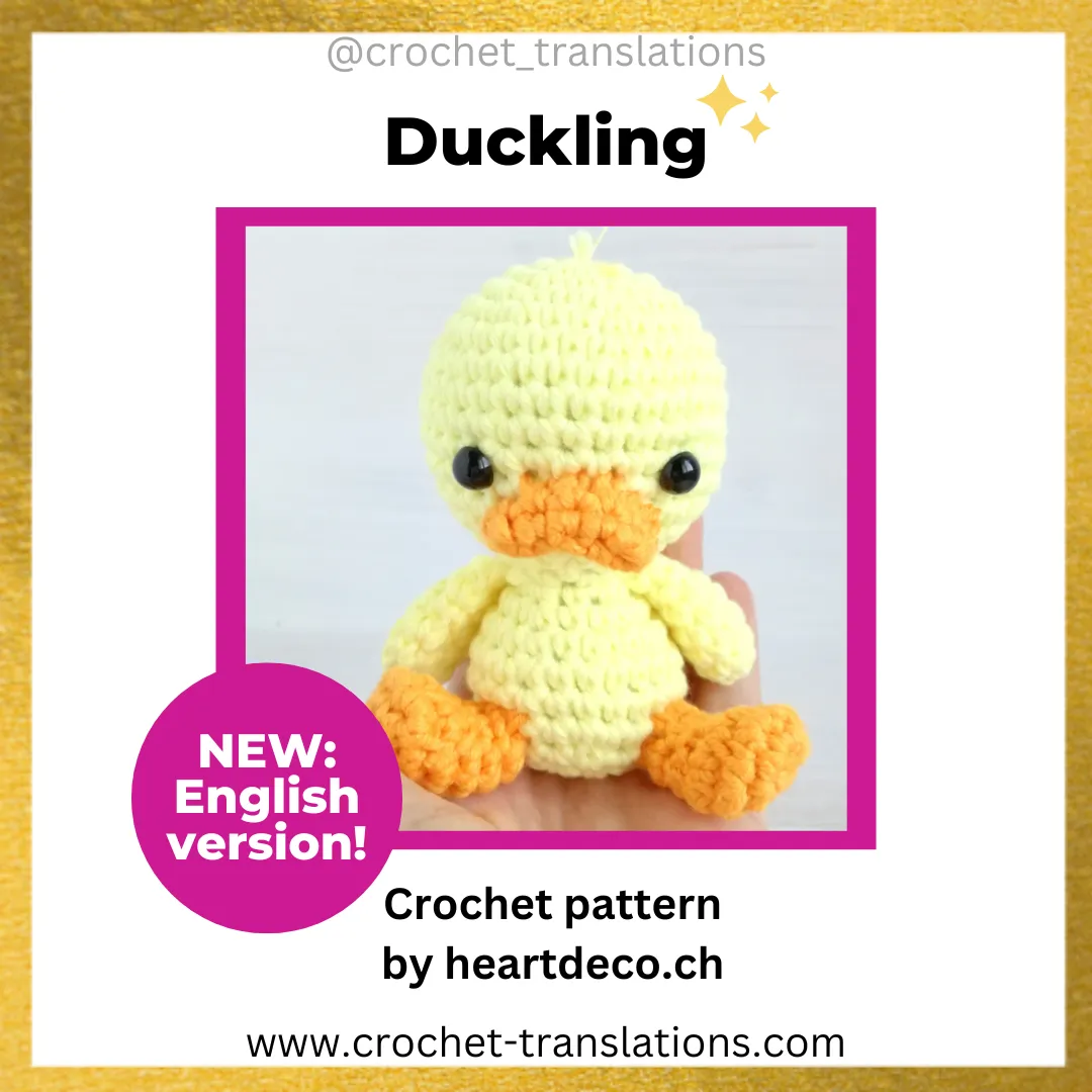 An image showing the Duckling crochet pattern by Heartdeco.