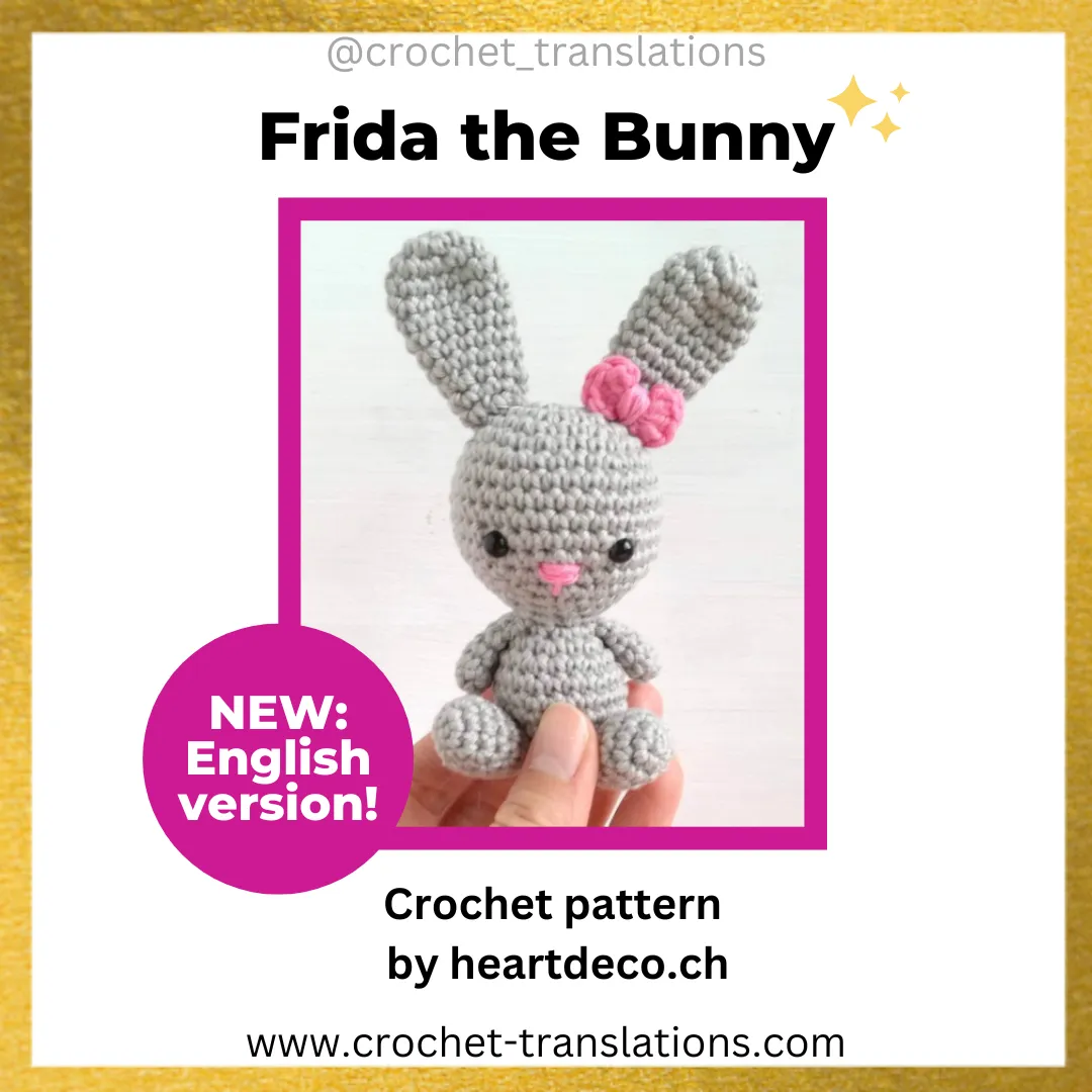 An image showing the Frida the Bunny crochet pattern by Heartdeco.