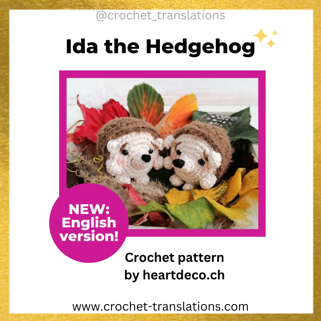 An image showing the Ida the Hedgehog crochet pattern by Heartdeco.