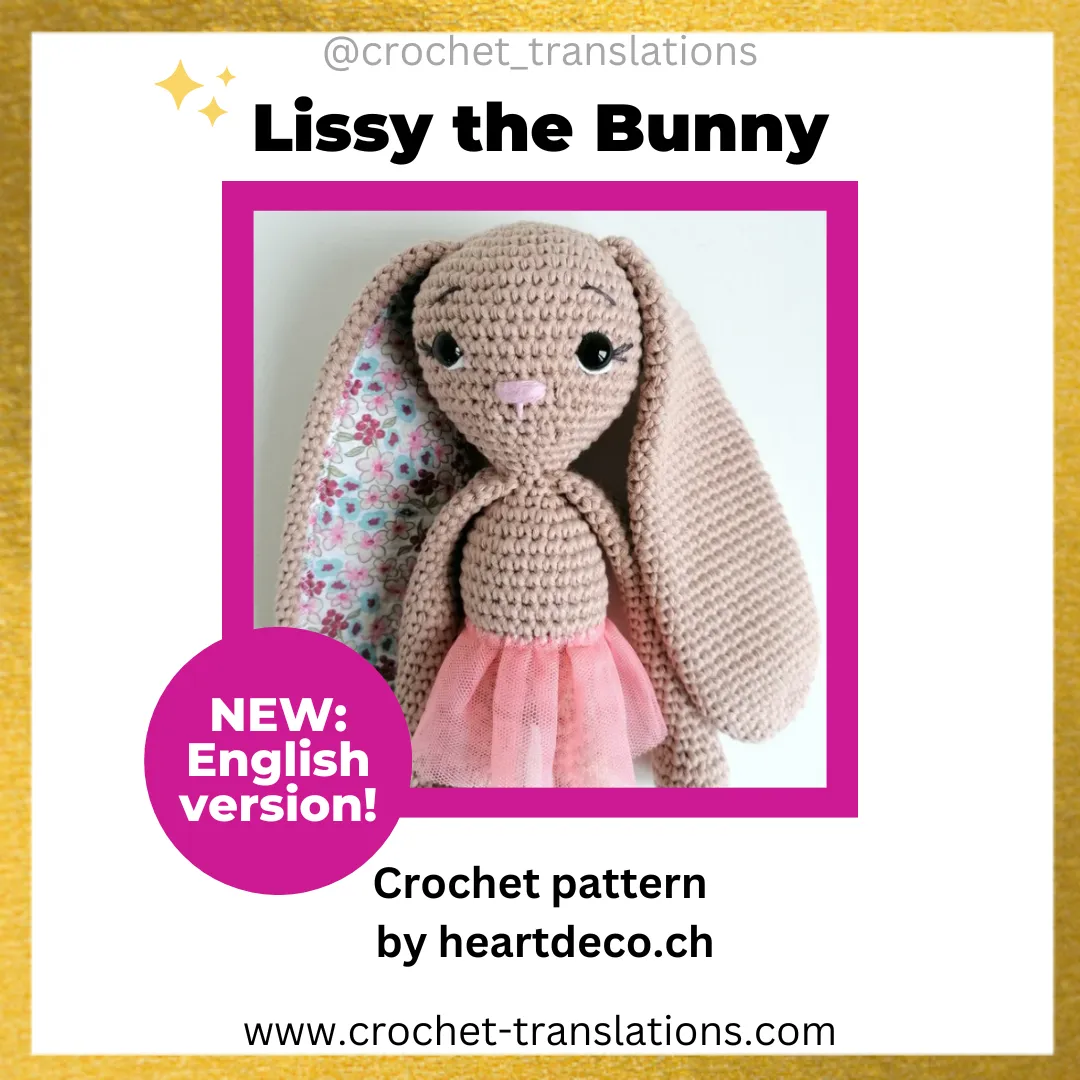 An image showing the Lissy the Bunny crochet pattern by Heartdeco.