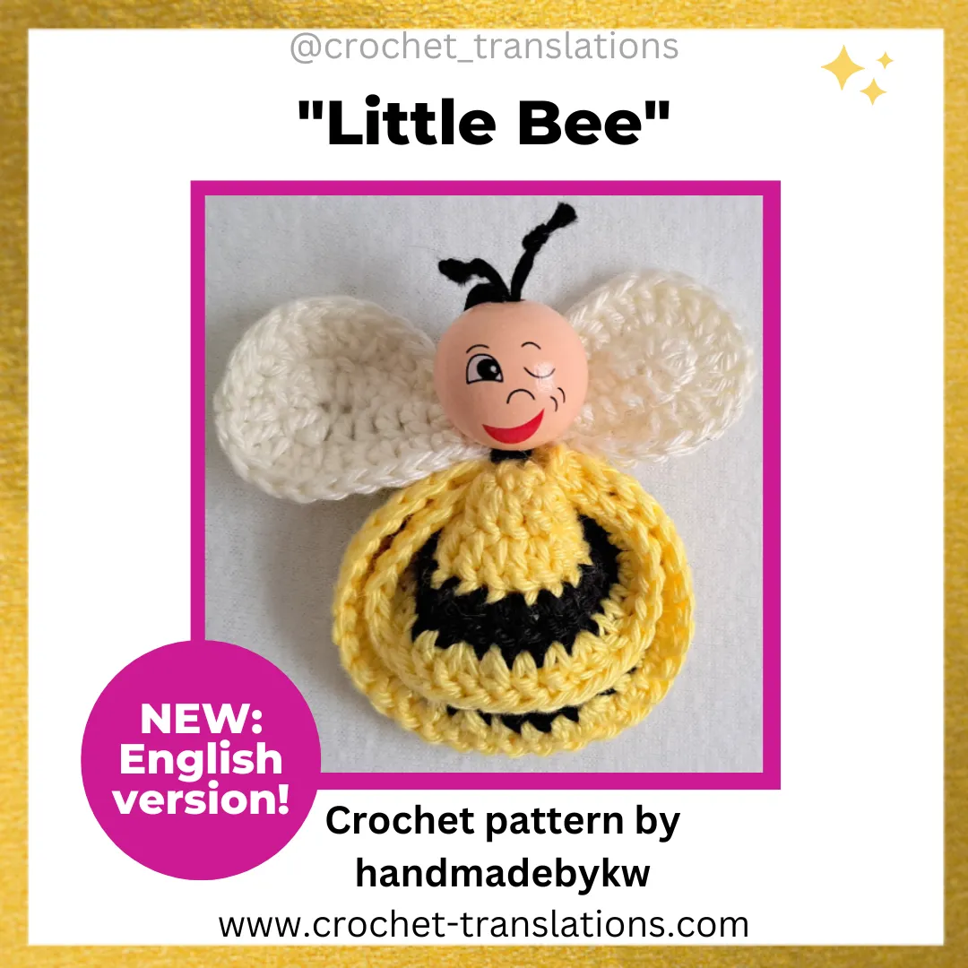 An image showing the Little Bee crochet pattern by HandmadebyKW.