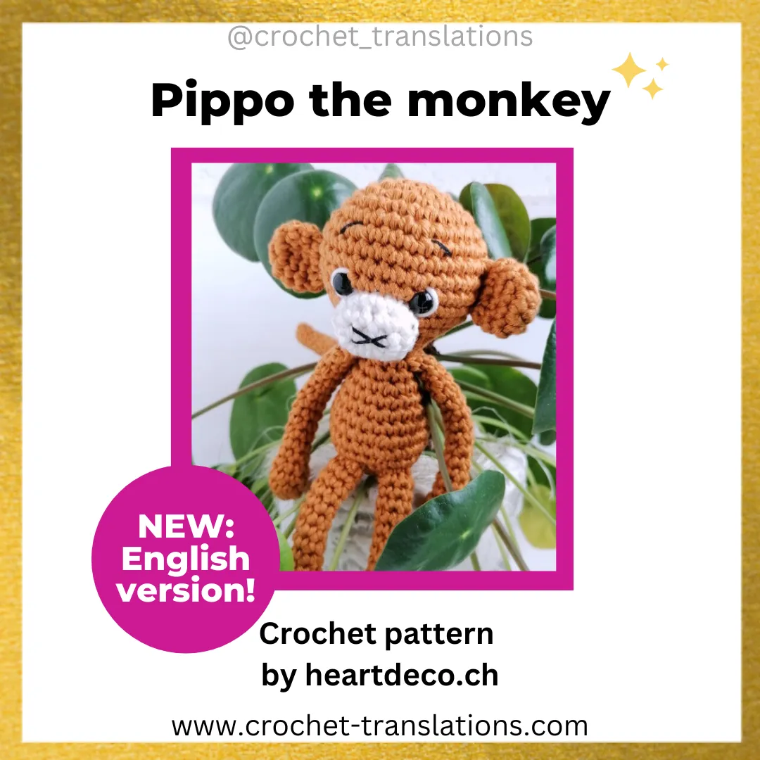 An image showing the Pippo the monkey crochet pattern by Heartdeco.