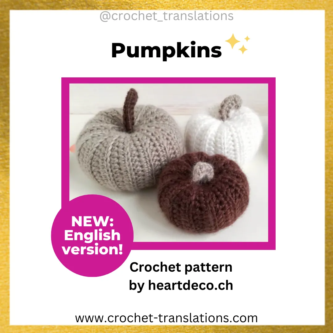 An image showing the Pumpkin crochet pattern by Heartdeco.