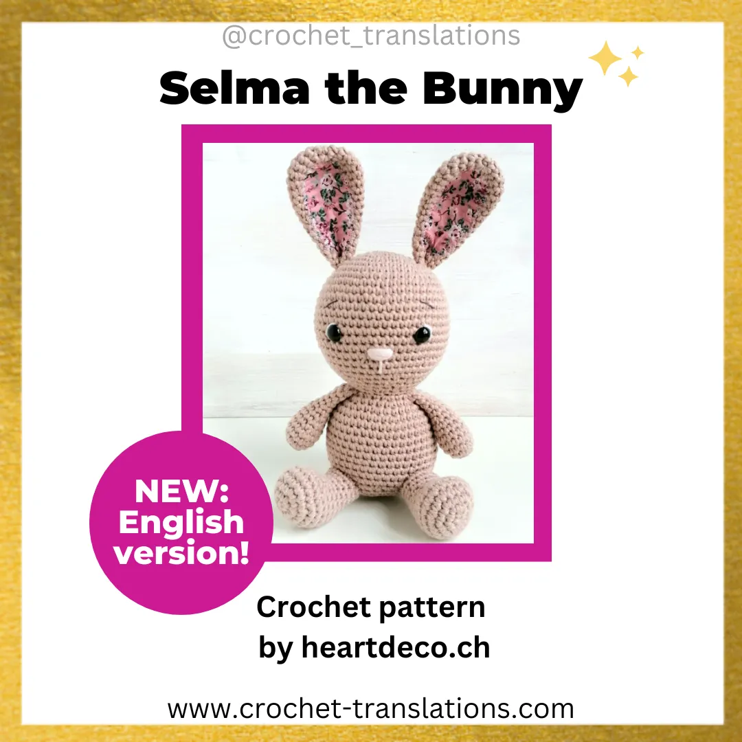 An image showing the Selma the Bunny crochet pattern by Heartdeco.