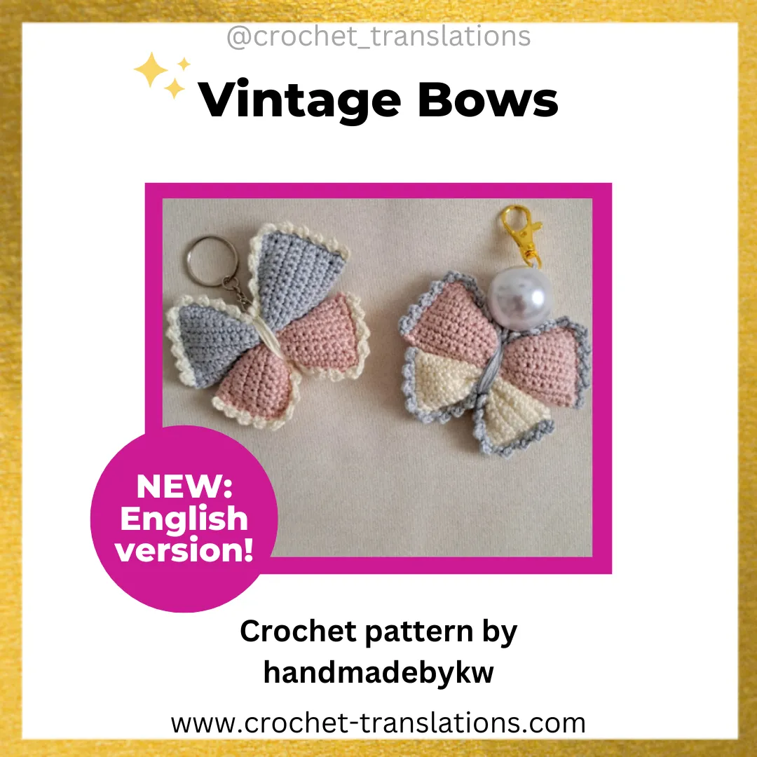 An image showing the Vintage Bow Charm crochet pattern by HandmadebyKW.