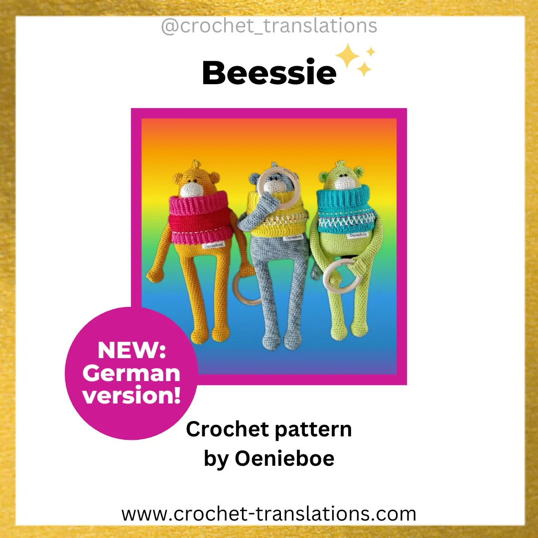 An image showing the Beessie Teething ring crochet pattern by Oenieboe.
