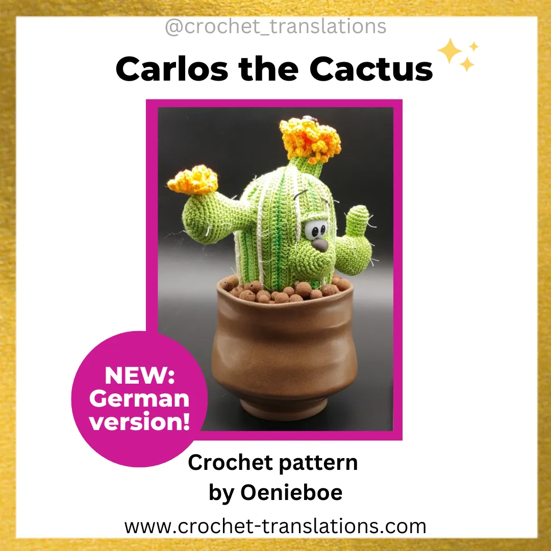 An image showing the Carlos the Cactus crochet pattern by Oenieboe.