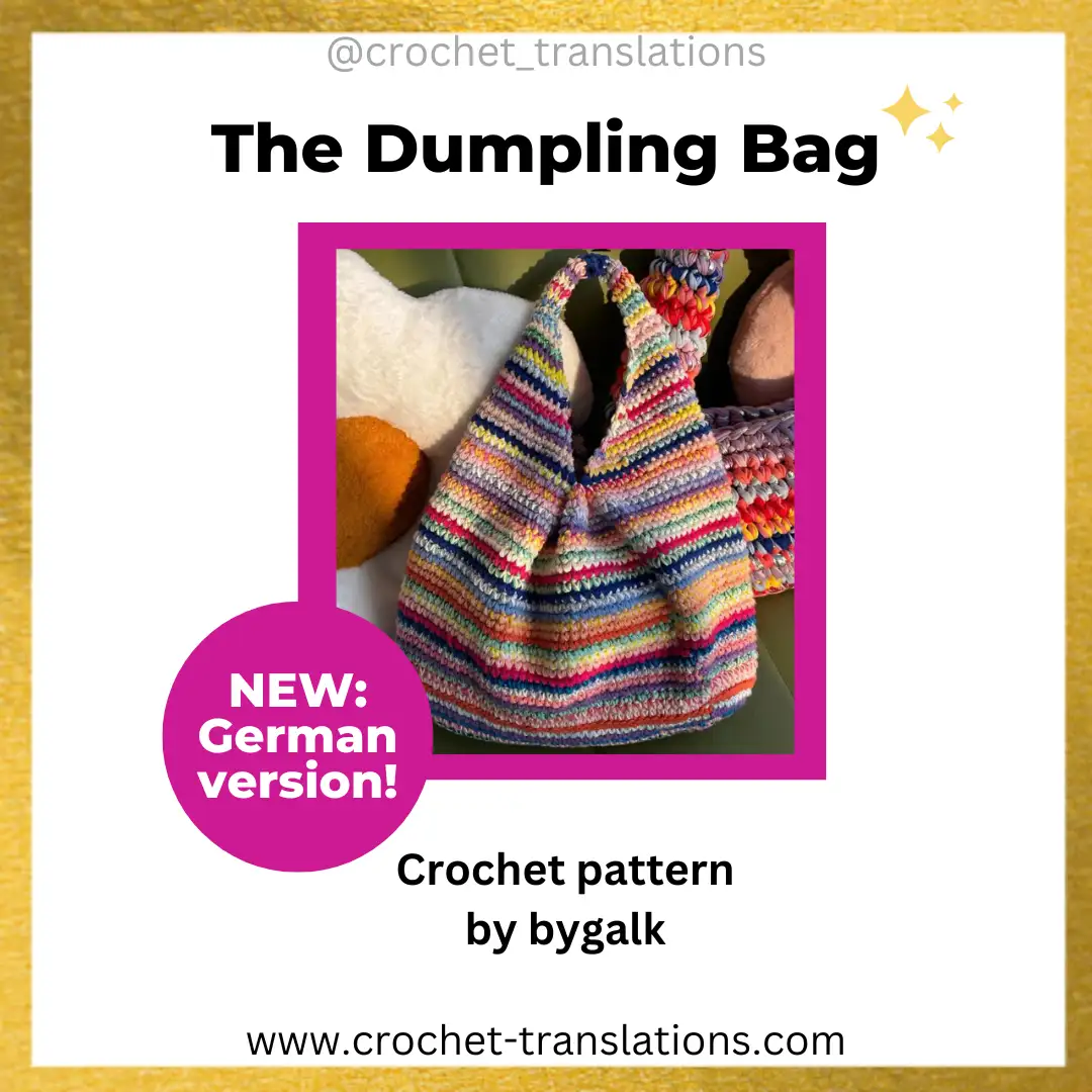 An image showing the Dumpling Bag crochet pattern by Bygalk.