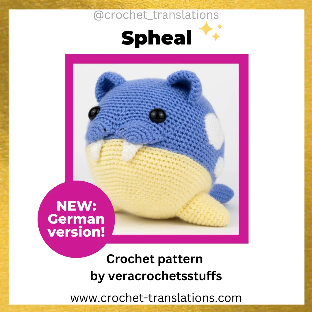 An image showing the Spheal crochet pattern by Veracrochetsstuffs.