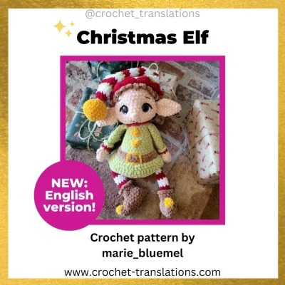 An image showing the Christmas Elf crochet pattern by Marie Blümel.